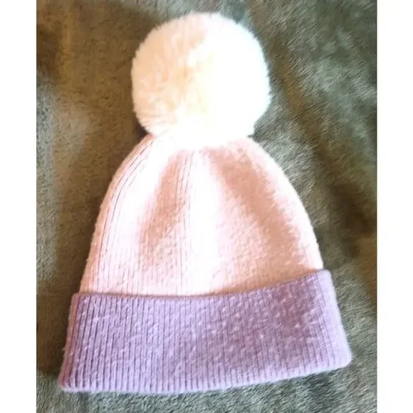 Anthropologie Alpaca Wool Cotton Blend Pom Pom Beanie Lavender Pink Anthropologie Wool Blend Beanie Hats for Women for sale | eBay main image 2